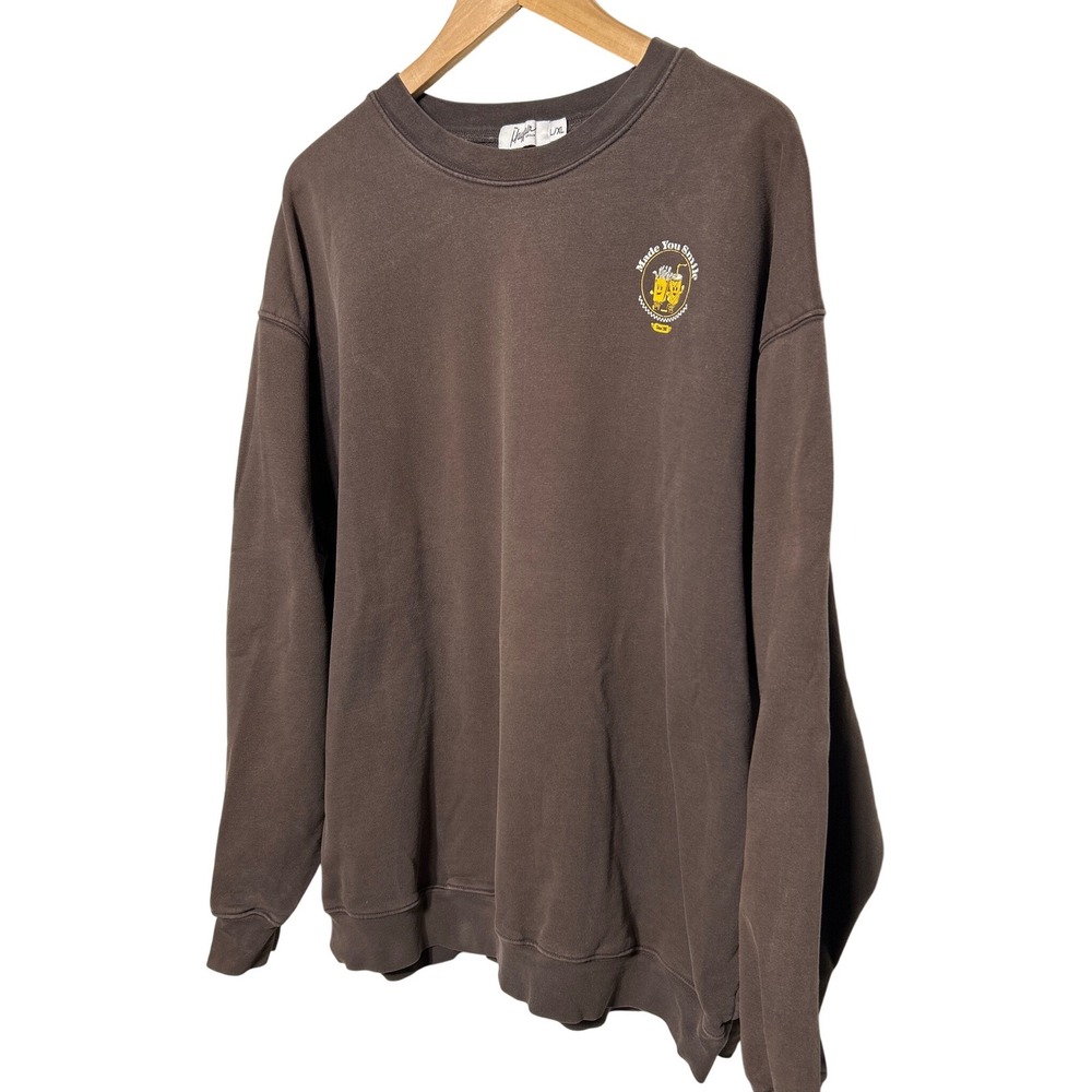 Mayfair Group Made You Smile Sweatshirt Brown Crewneck Size L/XL Retail: $128